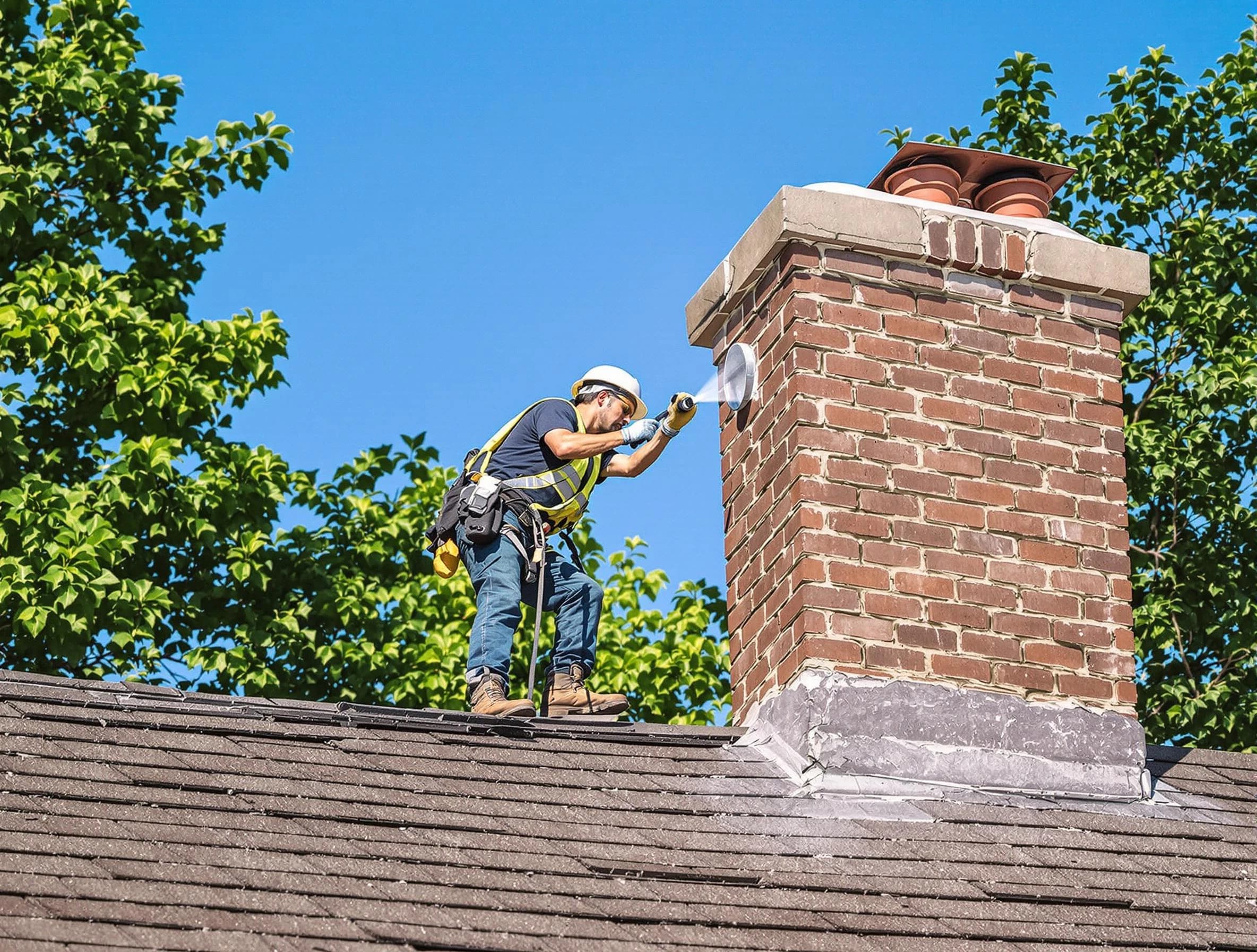 Brick Chimney Sweep performing an inspection with advanced tools in Brick, NJ