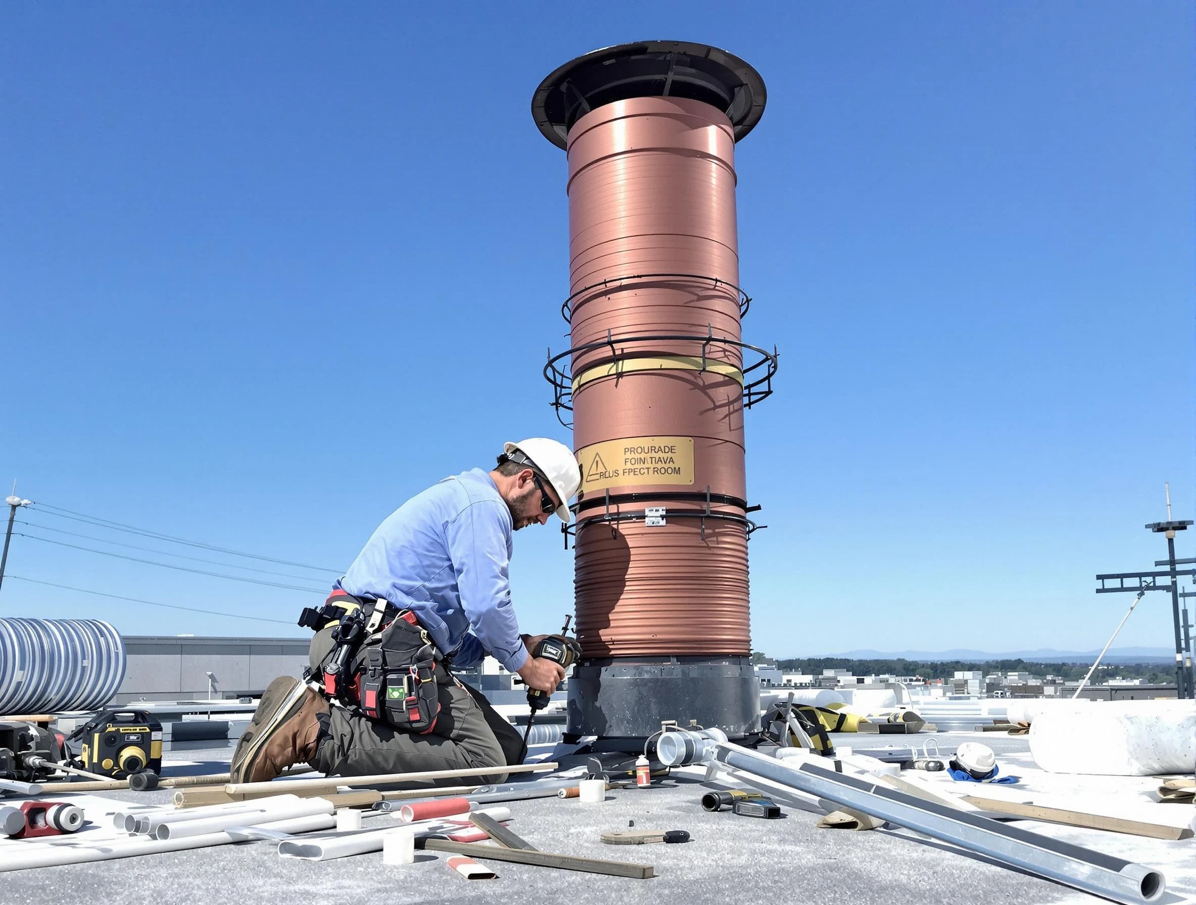 Installed chimney liner by Brick Chimney Sweep in Brick, NJ