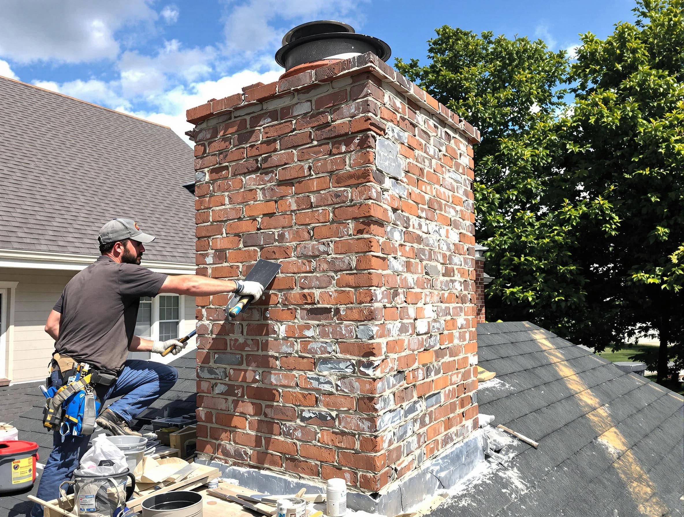 Completed chimney rebuild by Brick Chimney Sweep in Brick, NJ