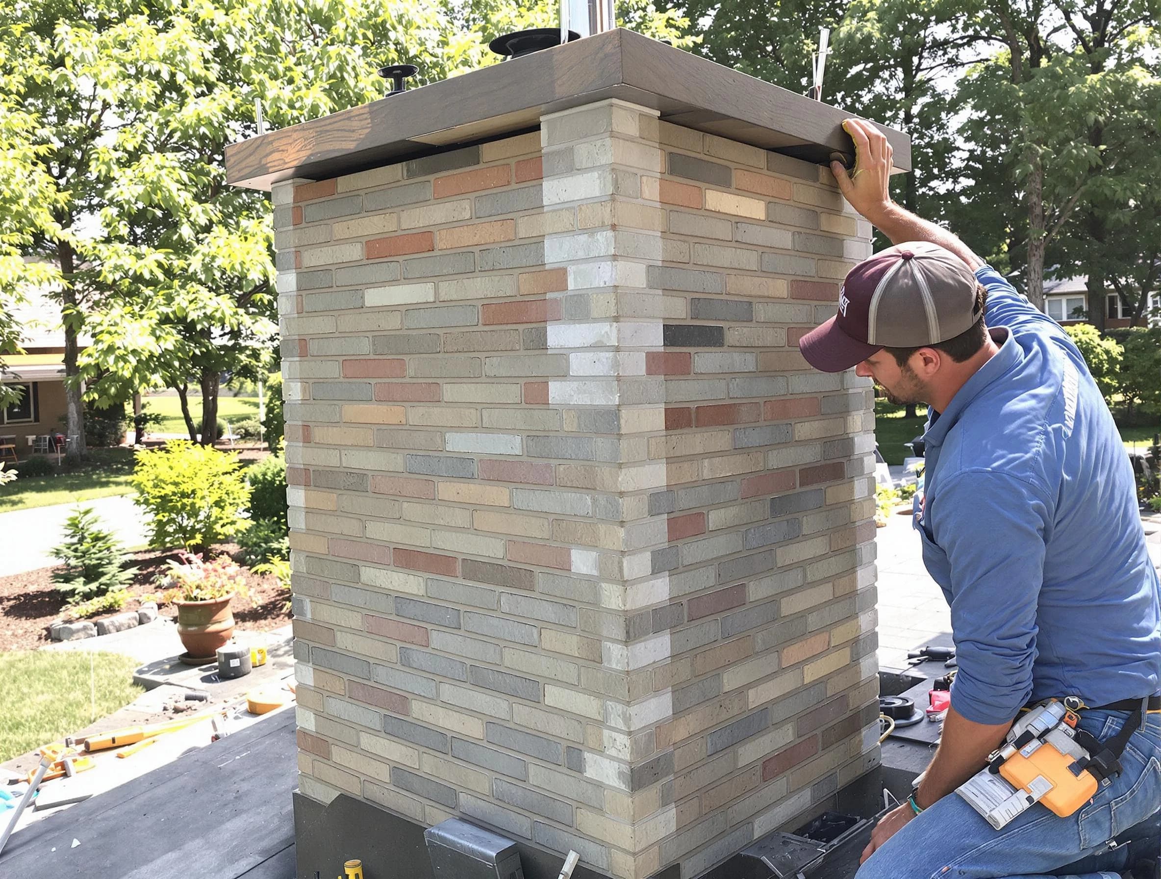 Brick Chimney Sweep completing a modern chimney remodel in Brick, NJ