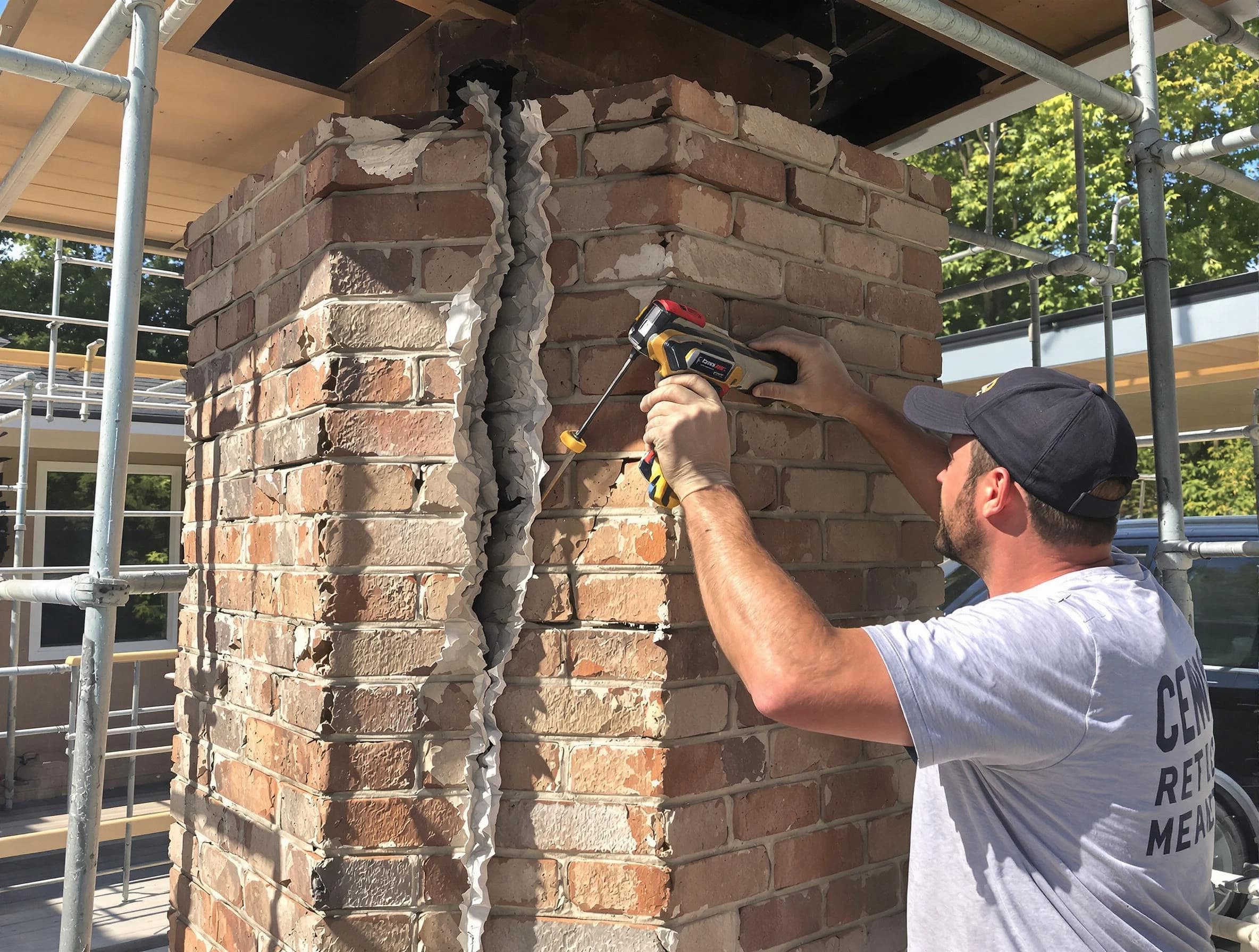 Brick Chimney Sweep technician performing chimney repair in Brick, NJ