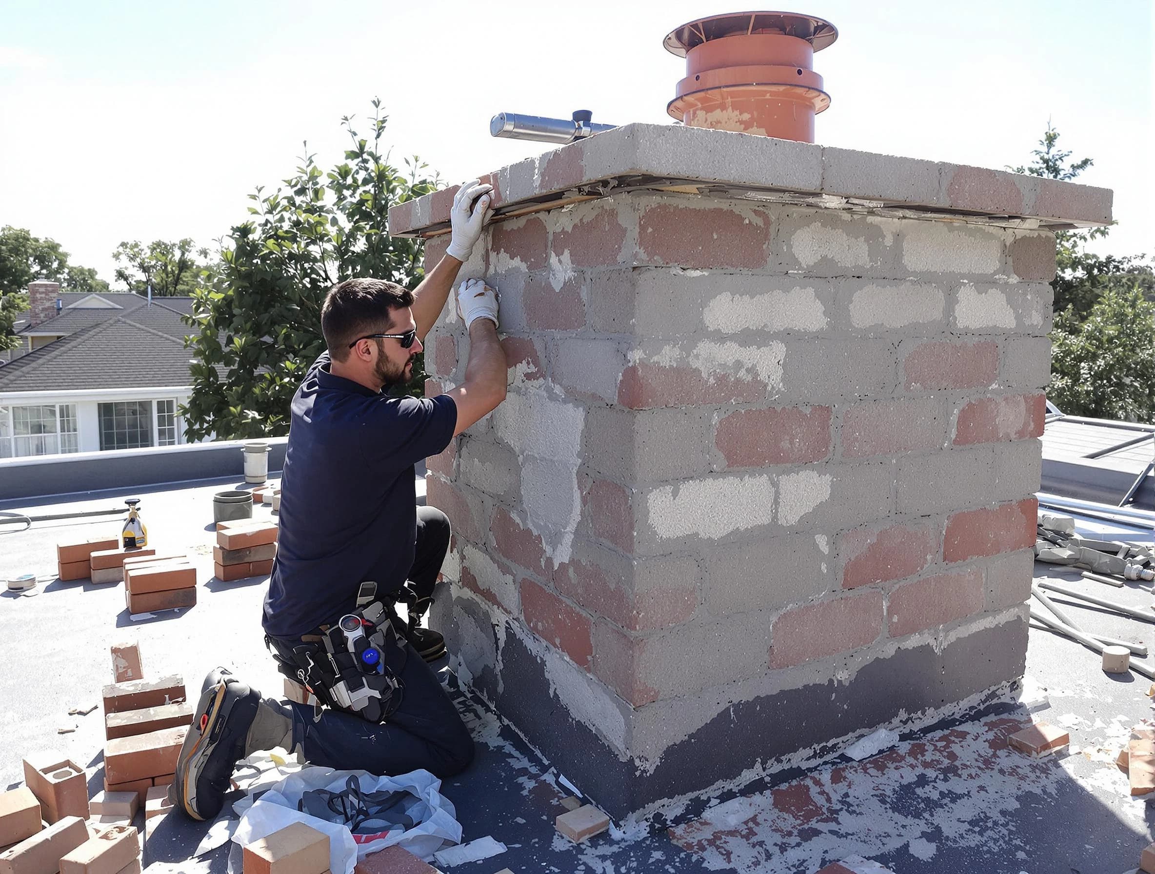 Advanced chimney repair process by Brick Chimney Sweep in Brick, NJ