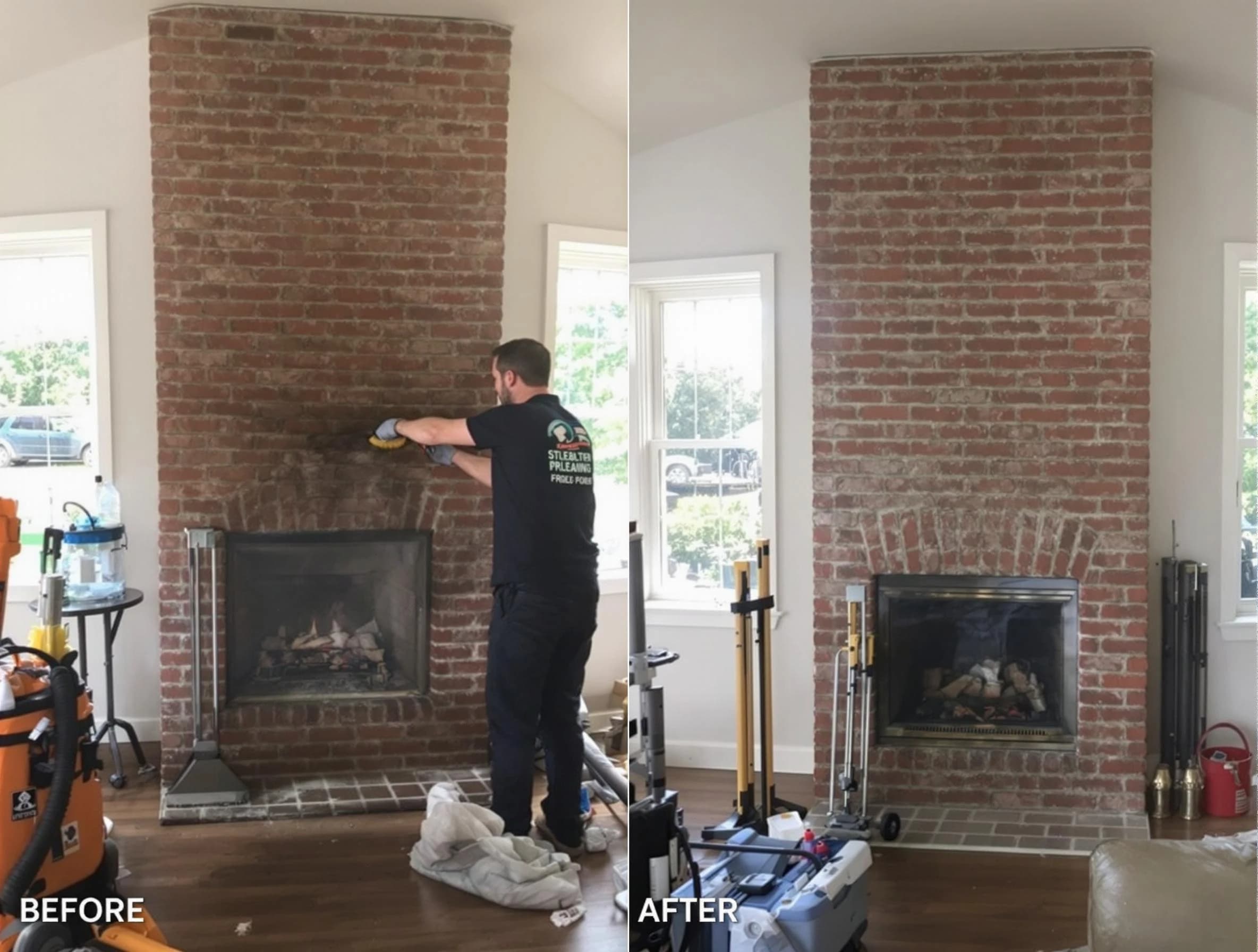 Finished chimney sweeping service by Brick Chimney Sweep in Brick, NJ