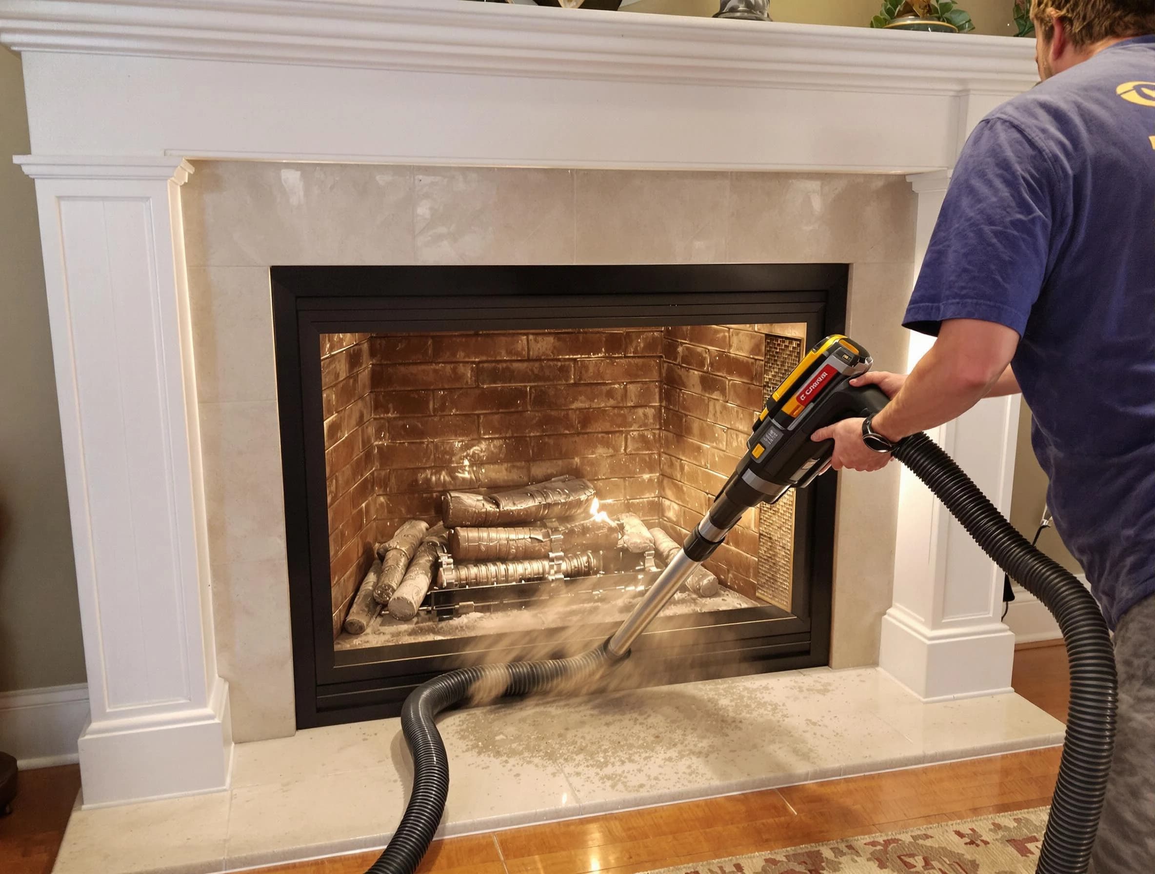 Fireplace cleaning performed by Brick Chimney Sweep in Brick, NJ