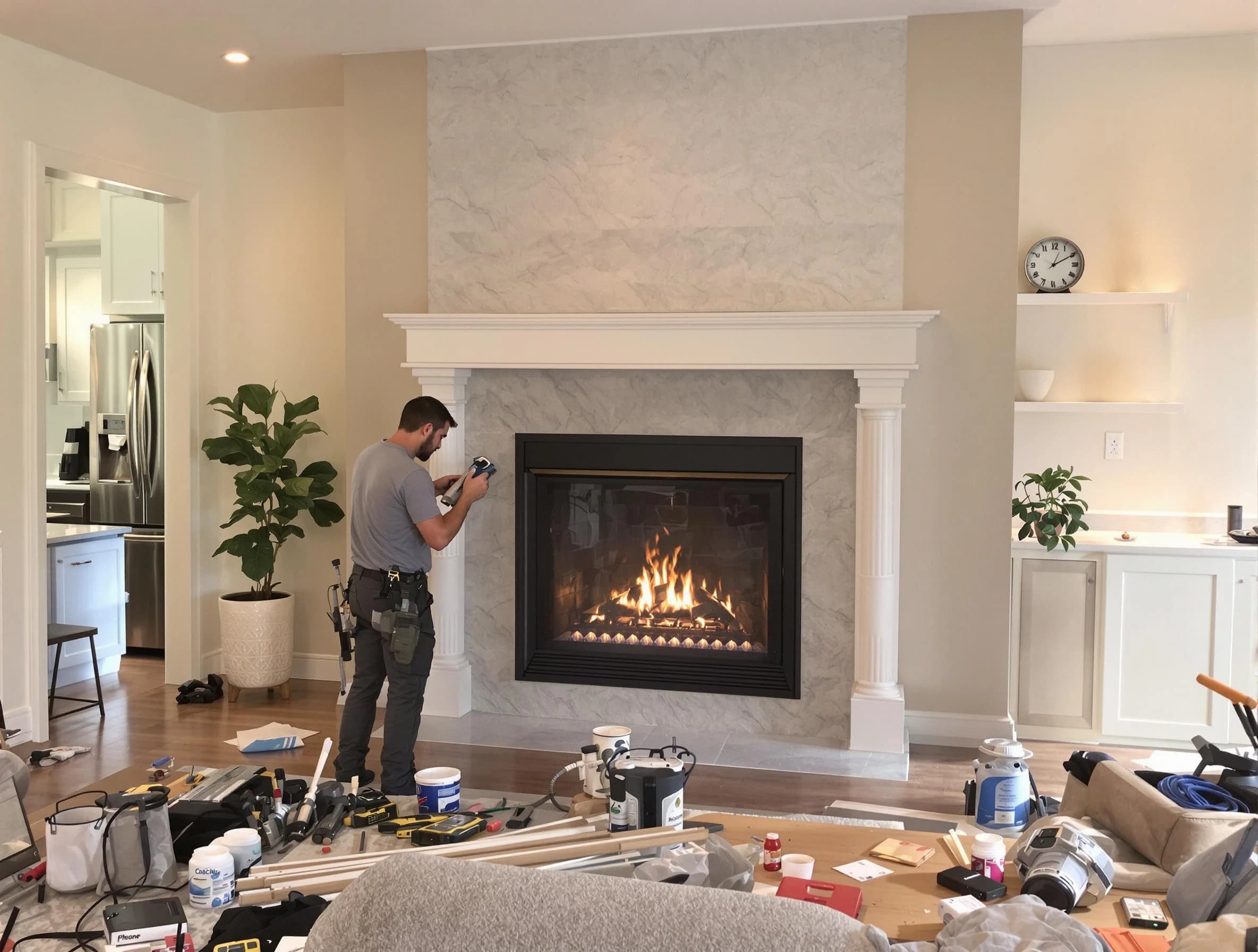 Newly installed fireplace by Brick Chimney Sweep in Brick, NJ