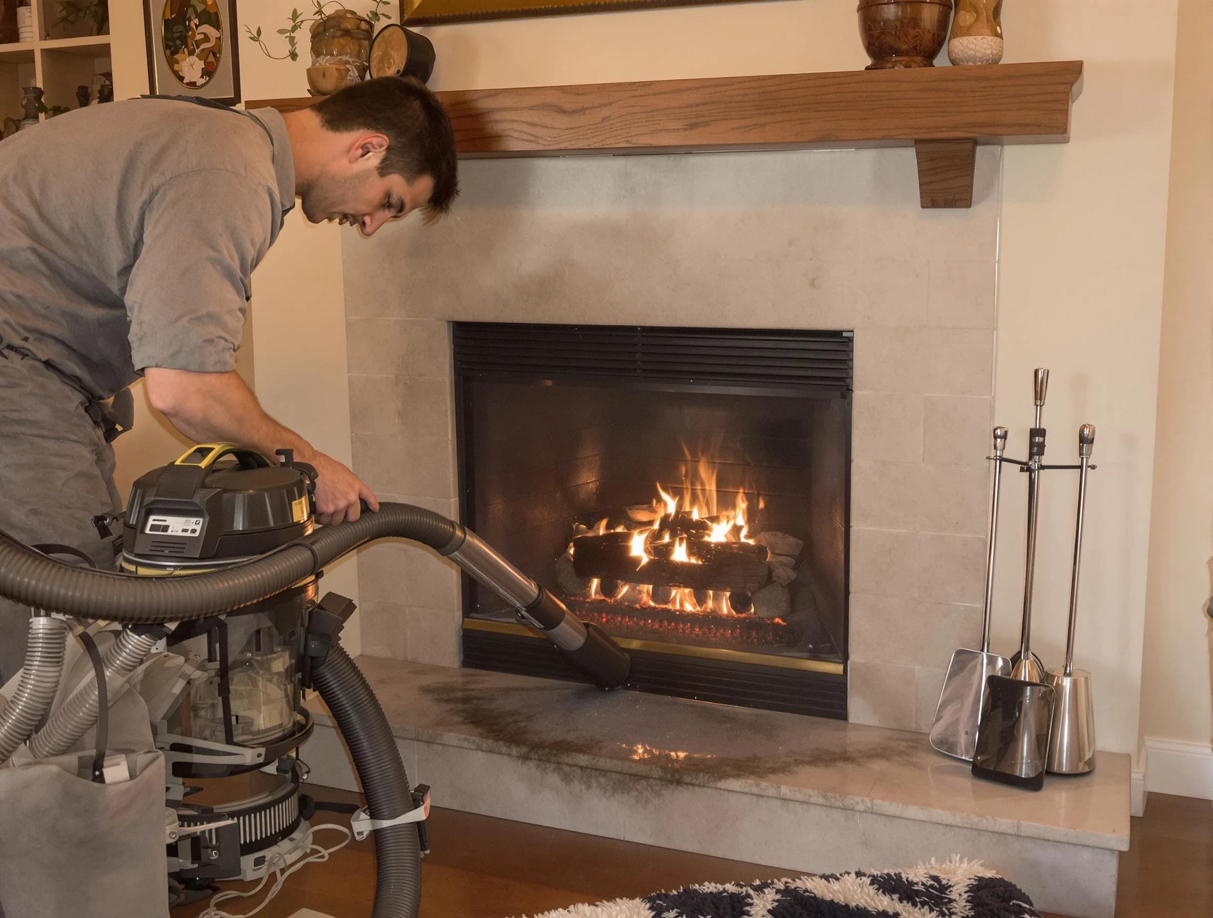 Routine fireplace upkeep by Brick Chimney Sweep in Brick, NJ