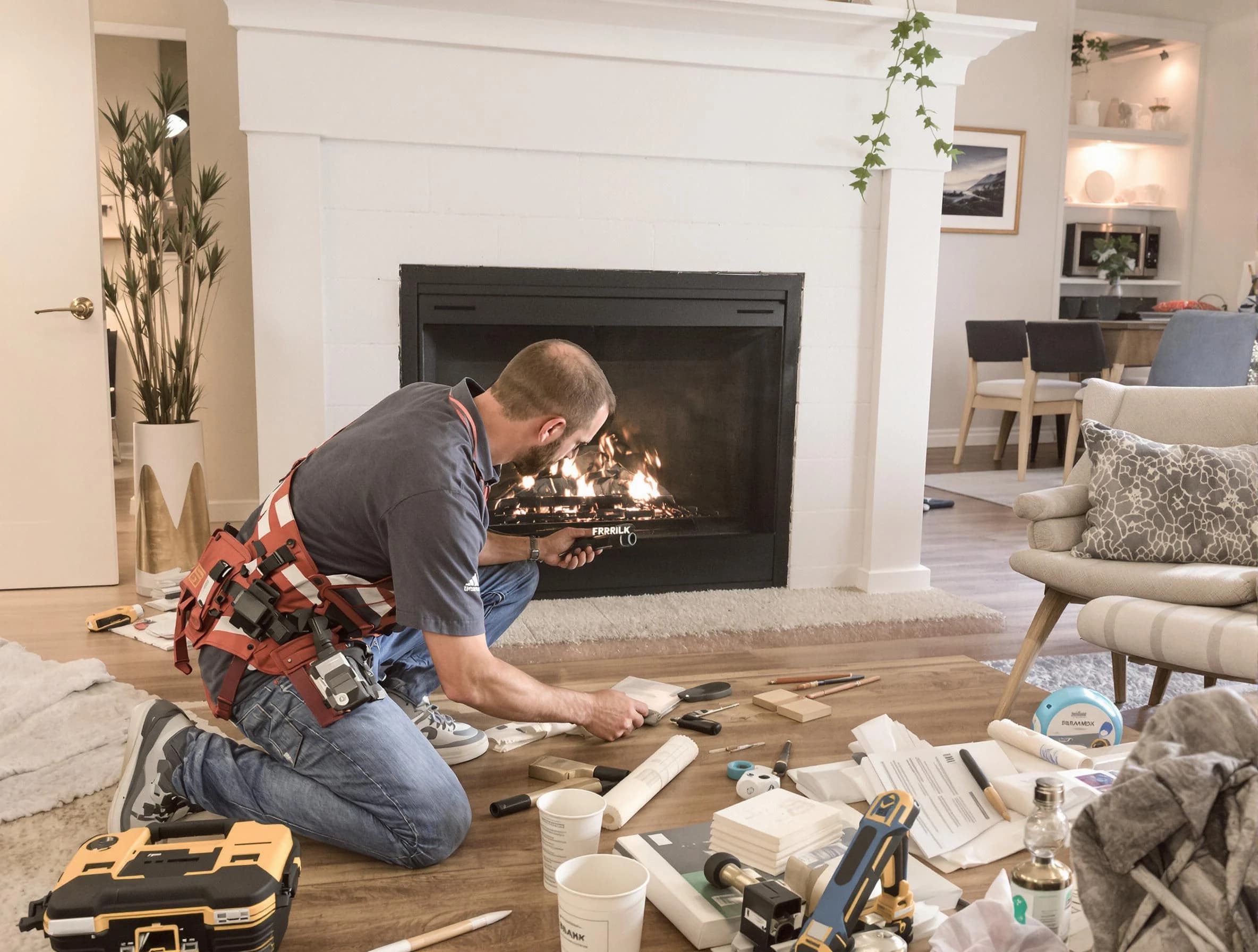 Brick Chimney Sweep performing fireplace repair in Brick, NJ