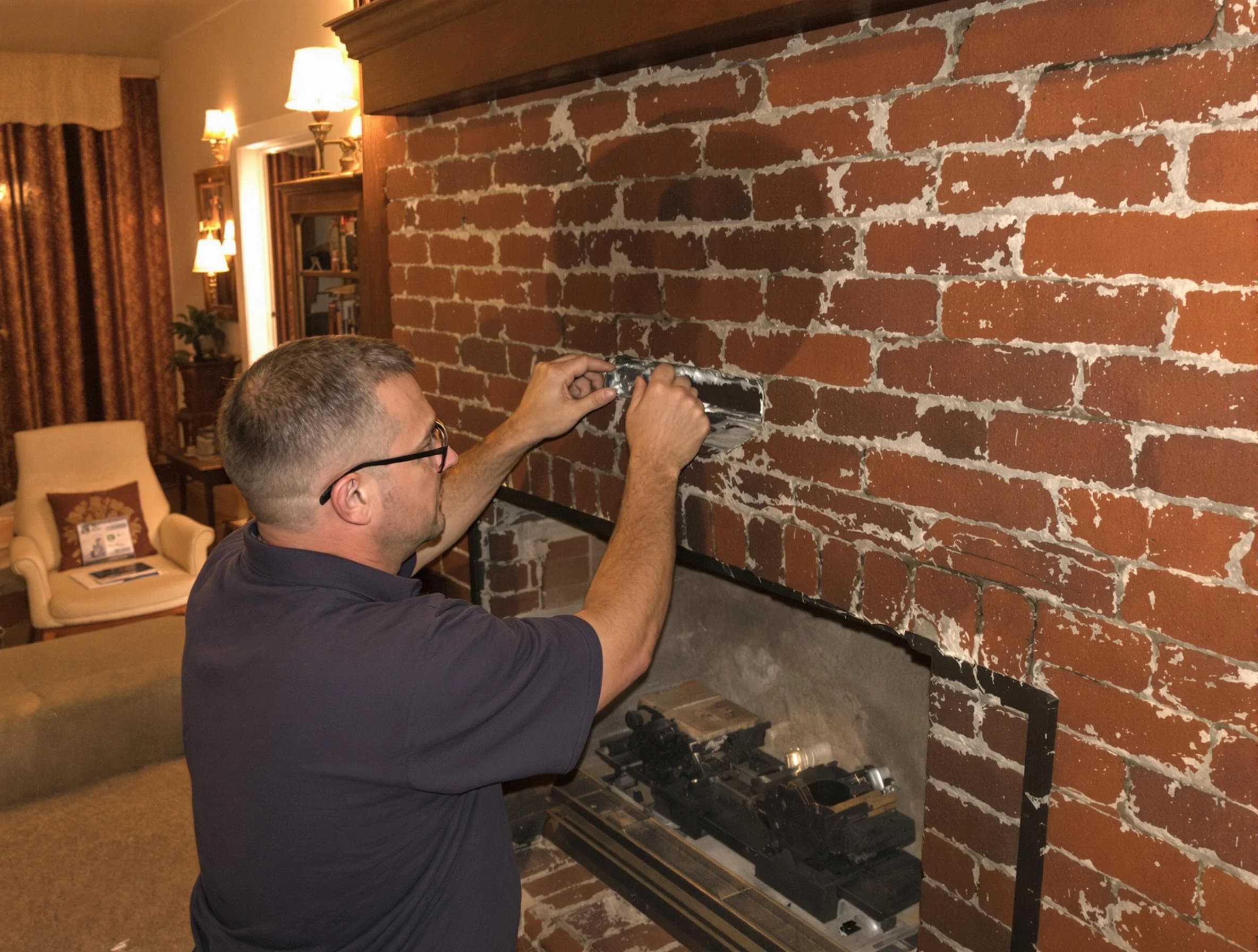 Brick Chimney Sweep expert fixing a fireplace in Brick, NJ